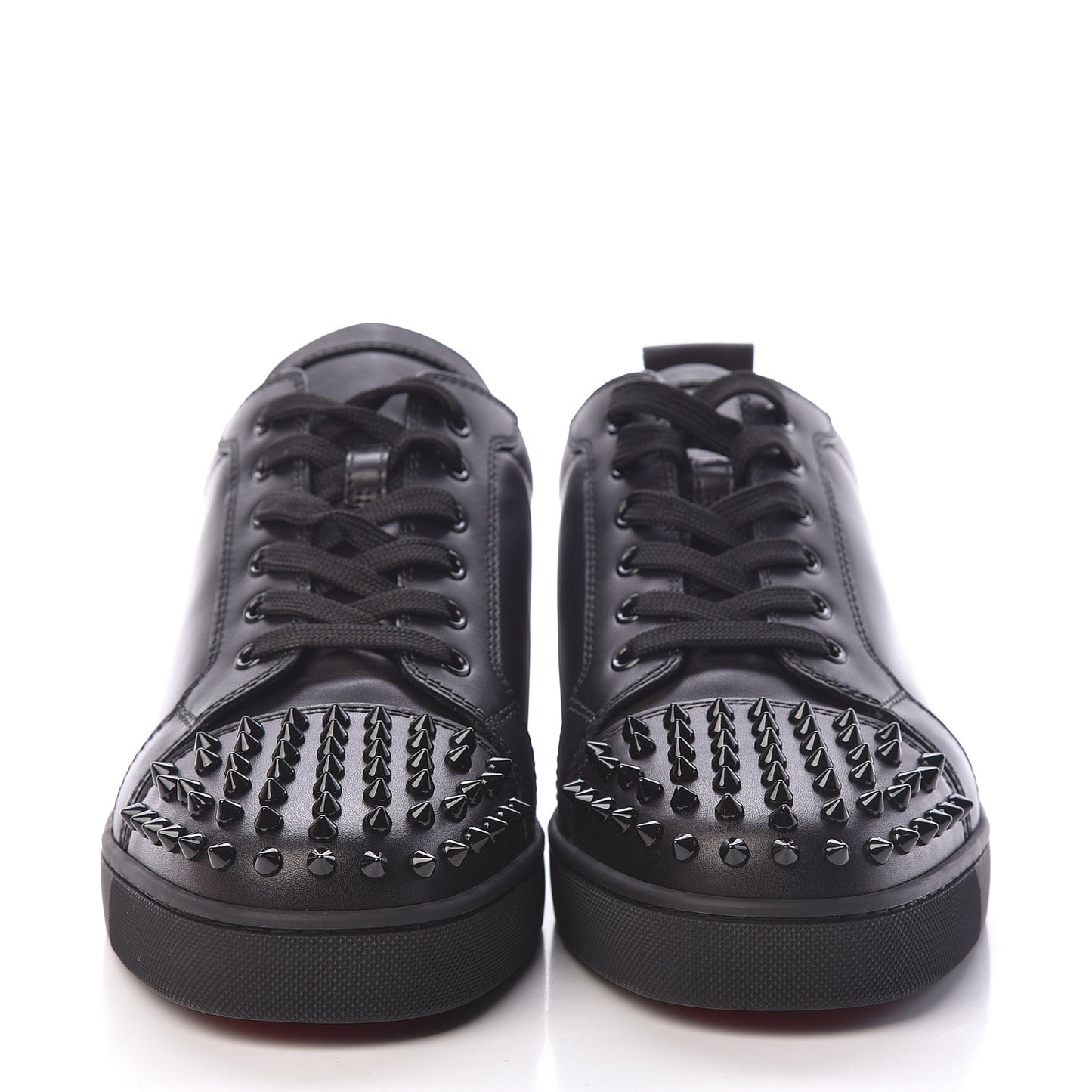 Calfskin Mens Louis Junior Spikes Flat Sneakers 45 Black