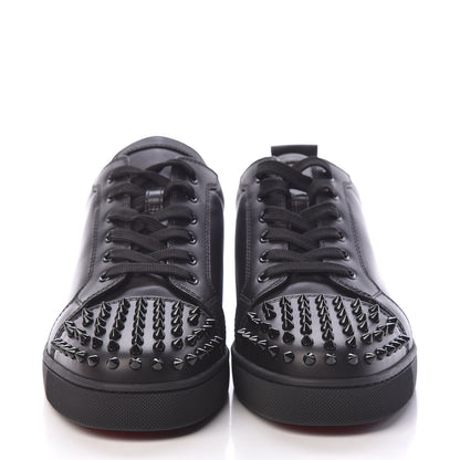 Christian Louboutin Calfskin Mens Louis Junior Spikes Flat Sneakers 45 Black 2 of 11
