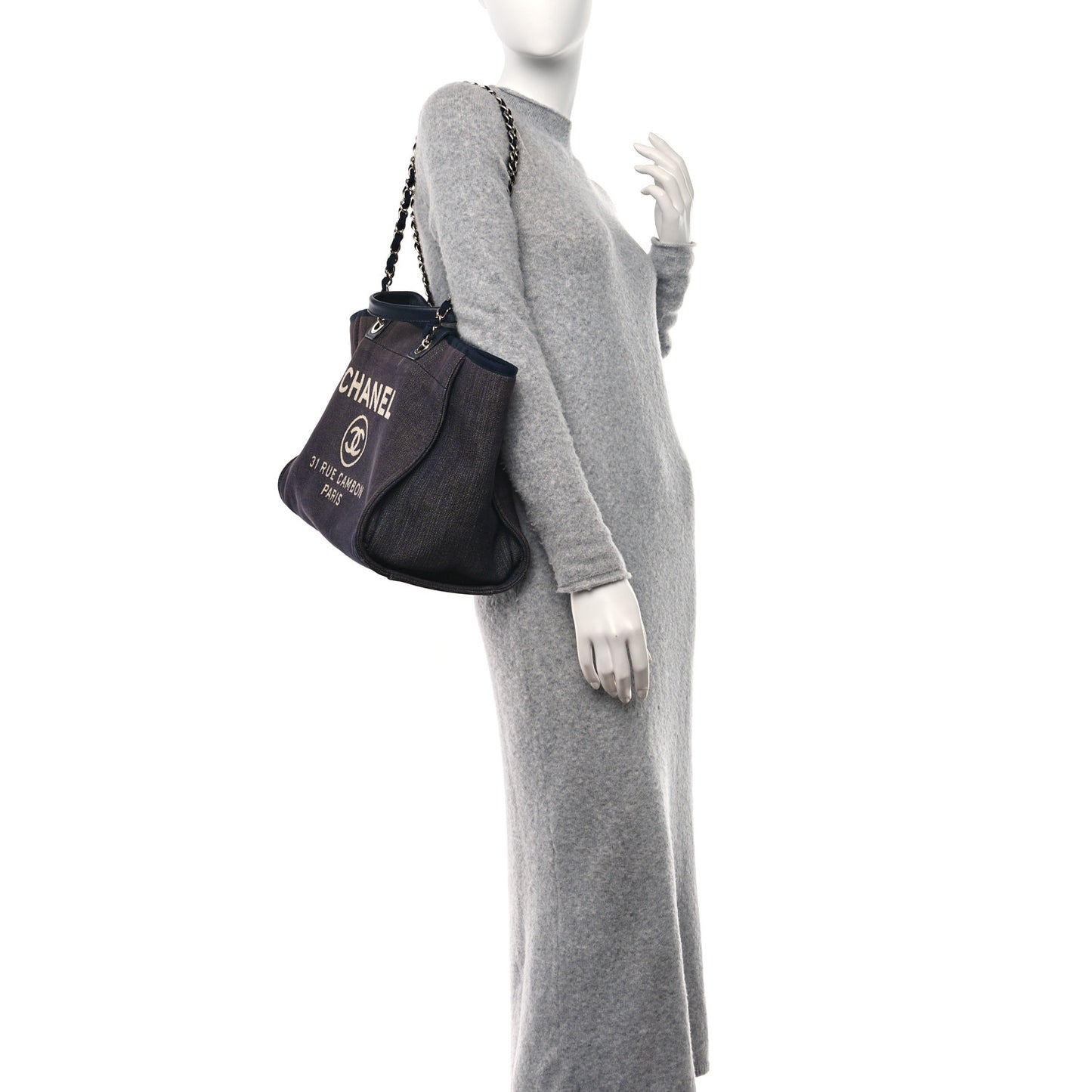 Denim Medium Deauville Tote Dark Blue