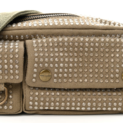 Marc Jacobs Cotton Canvas Crystal Embellished The Cargo Bag Slate Green 8 of 10