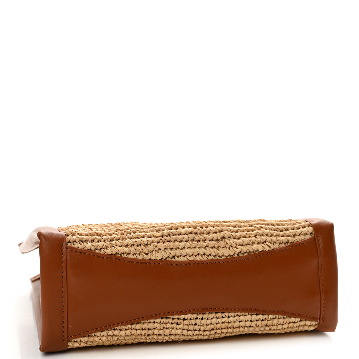 Raffia Calfskin Mini By My Side Tote Natural Cuoio