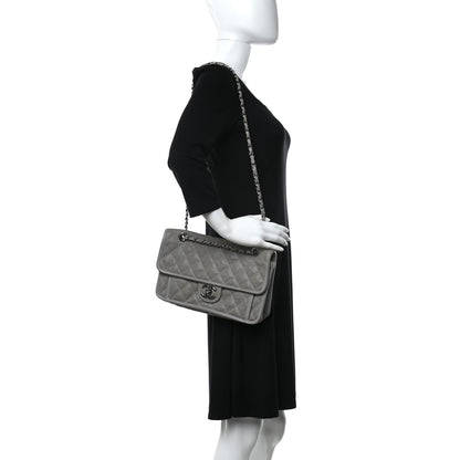 Chanel Caviar Quilted Medium French Riviera Flap Light Grey 2 of 18