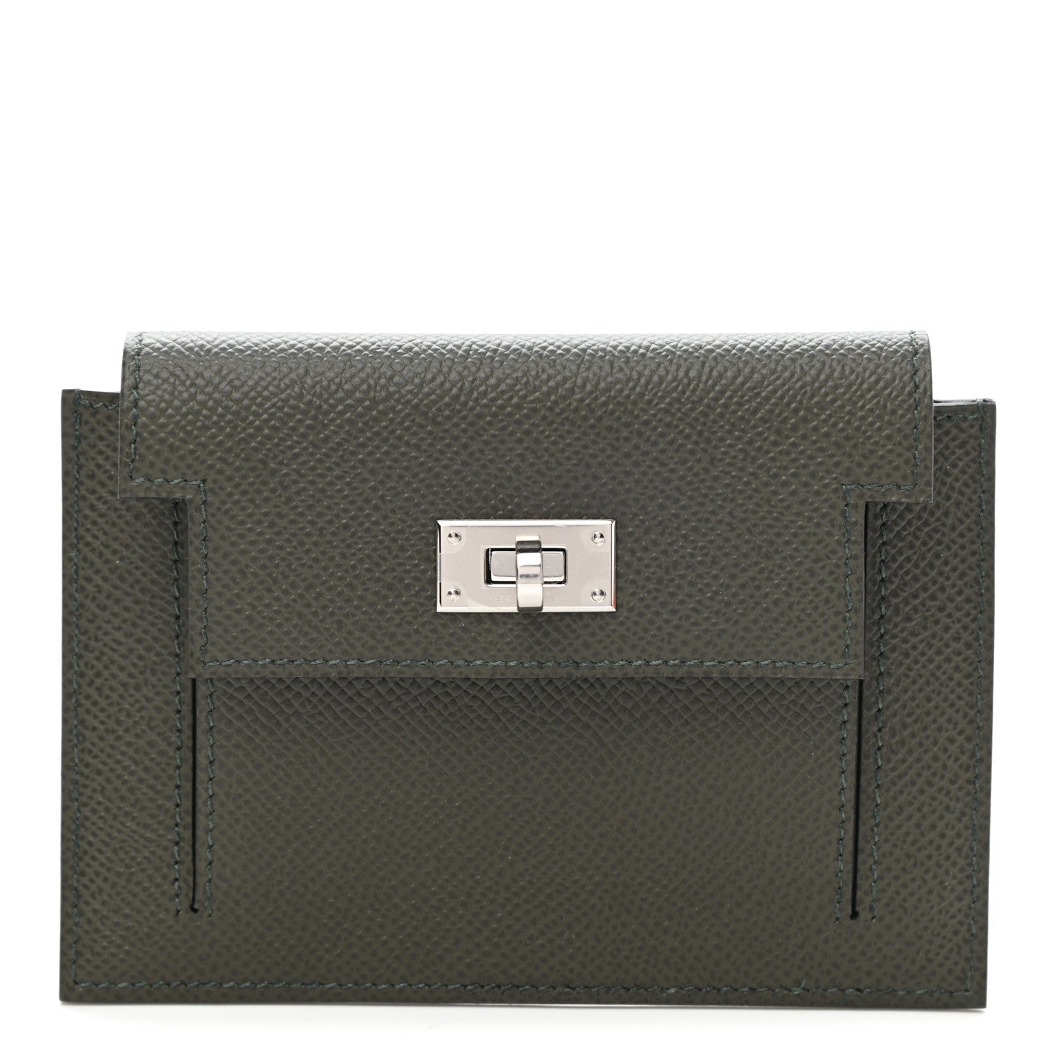 Hermes Epsom Kelly Pocket Compact Wallet Vert De Gris 1 of 7