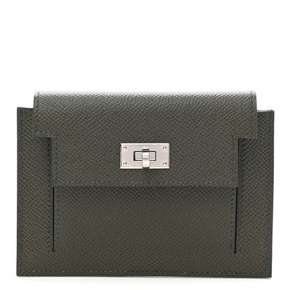 Hermes Epsom Kelly Pocket Compact Wallet Vert De Gris 1 of 7