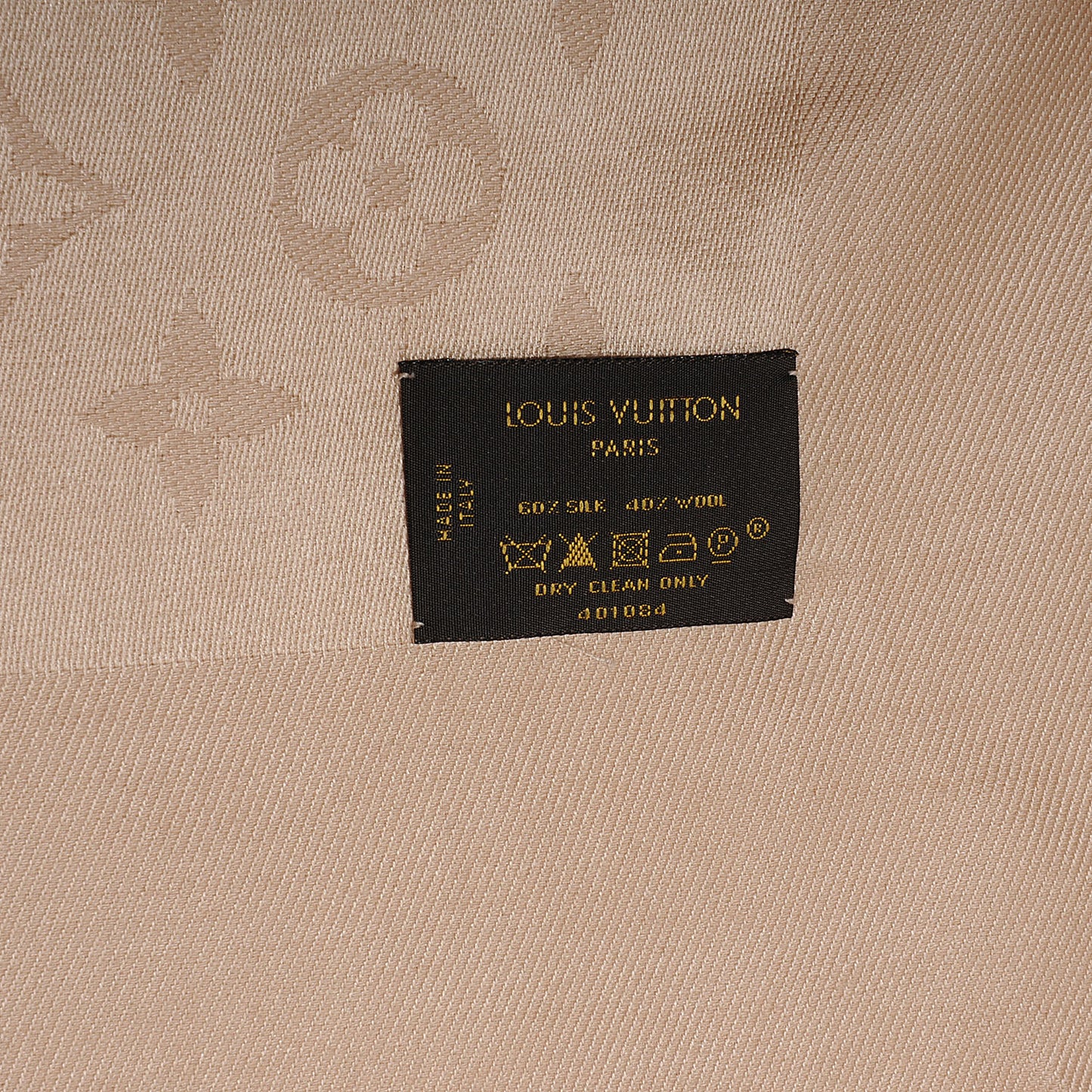Silk Wool Monogram Shawl Nude