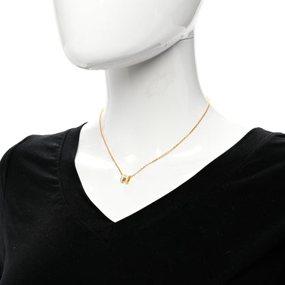 Hermes Lacquered Gold Mini Pop H Pendant Necklace White 2 of 7