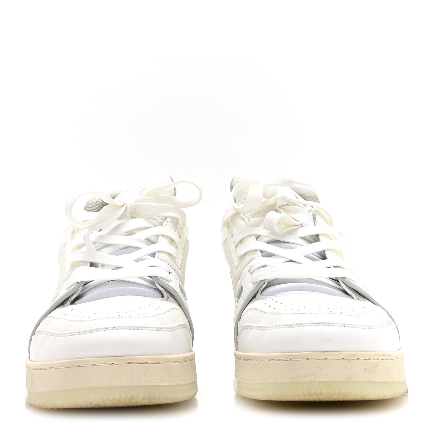 Calfskin Mens LV Trainer Sneakers 9 White