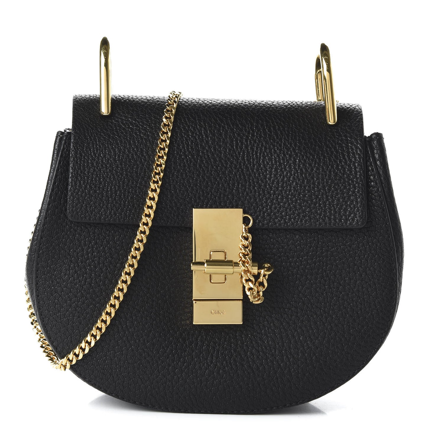 Grained Lambskin Mini Drew Shoulder Bag Black