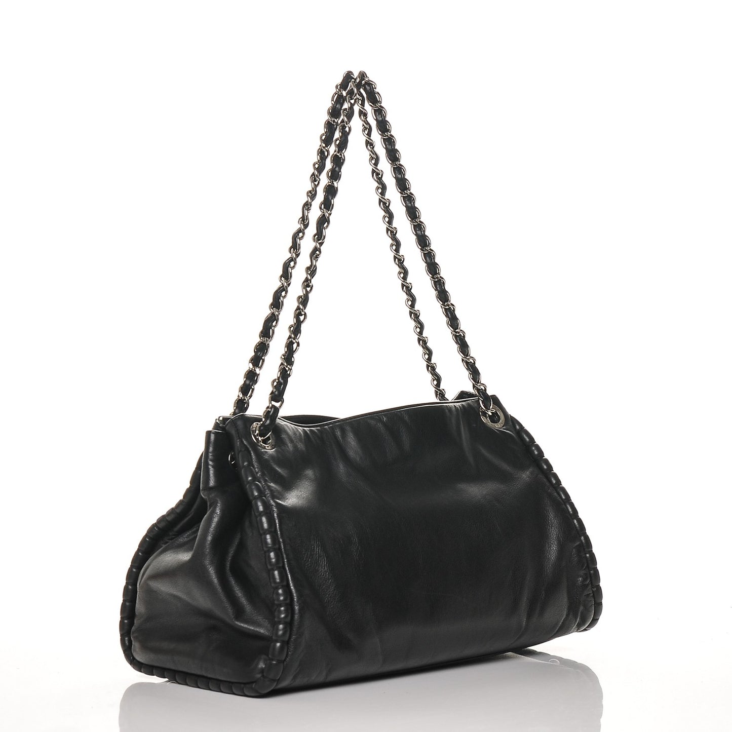 Calfskin Coco Bengal Open Accordion Tote Black