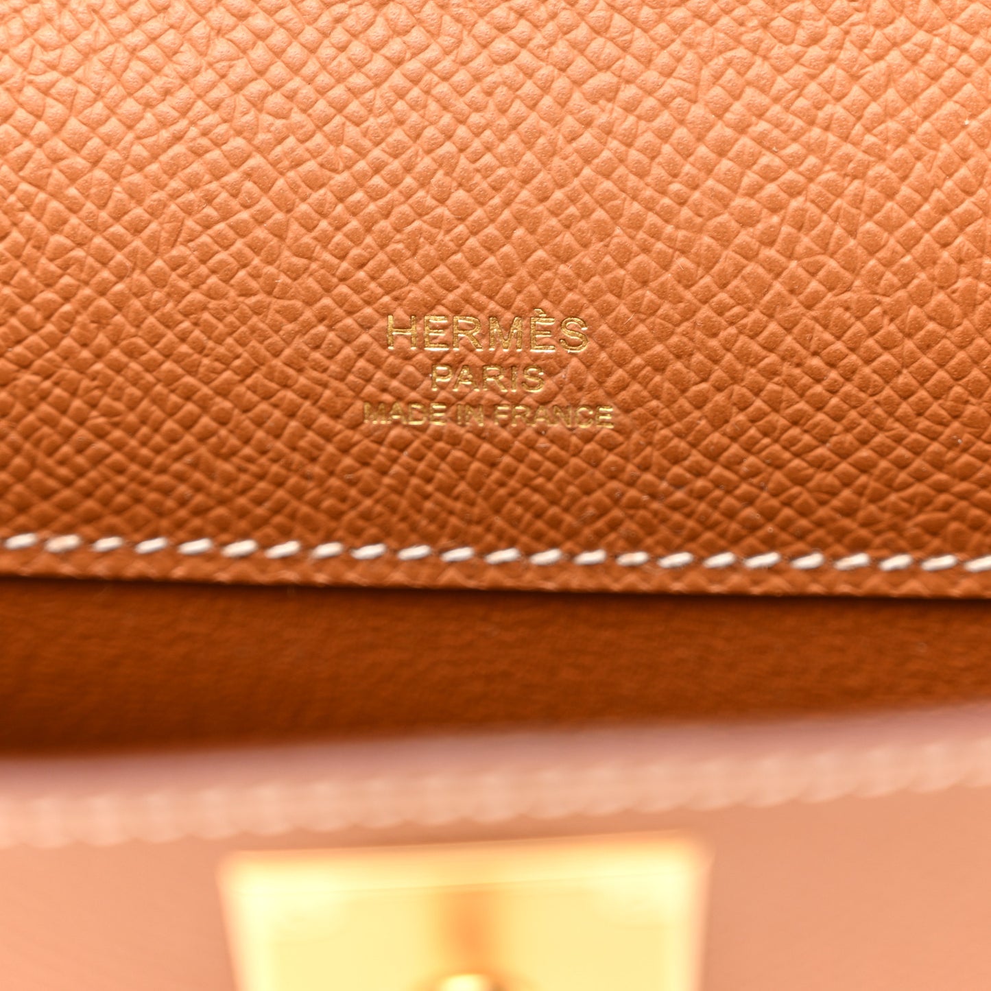 Epsom Kelly Cut Clutch Pochette Gold