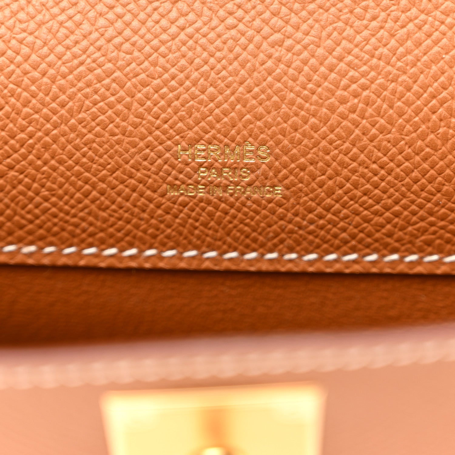 Hermes Epsom Kelly Cut Clutch Pochette Gold 5 of 10