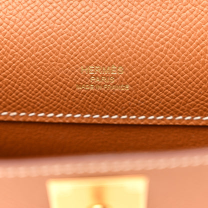 Hermes Epsom Kelly Cut Clutch Pochette Gold 5 of 10
