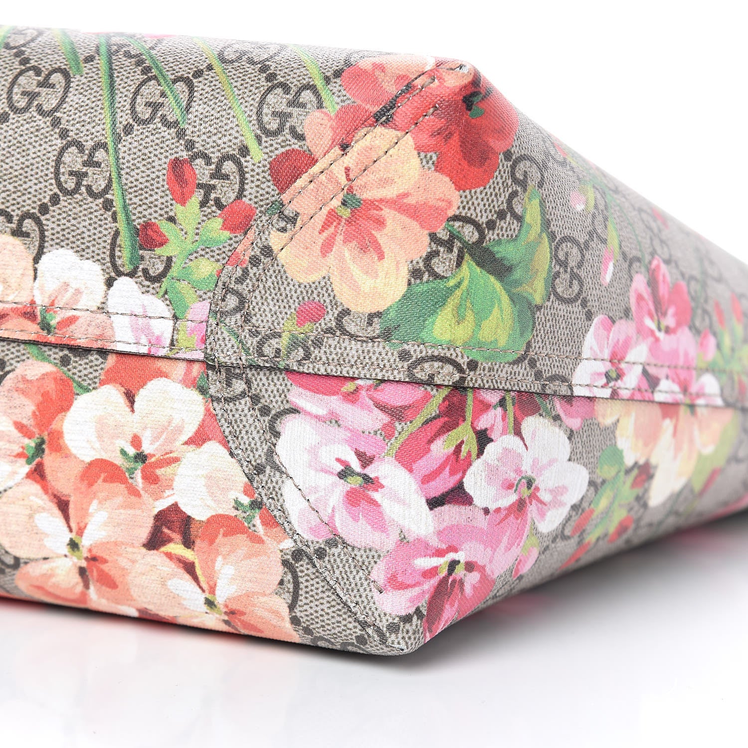 Gucci GG Supreme Monogram Blooms Medium Reversible Tote Beige Multicolor Dry Rose 7 of 14