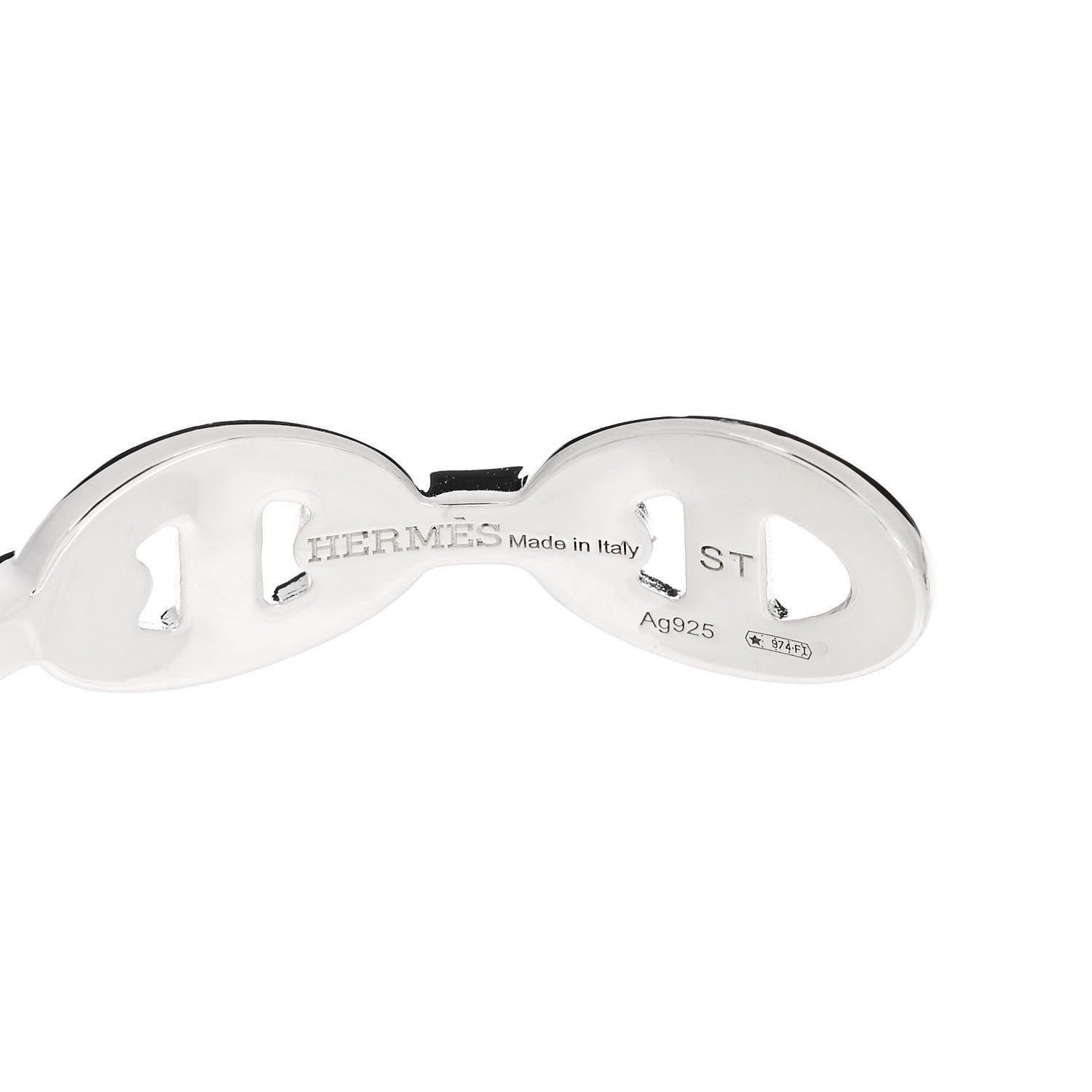 Hermes Sterling Silver MM Chaine d'Ancre Enchainee Cuff Bracelet ST 3 of 5