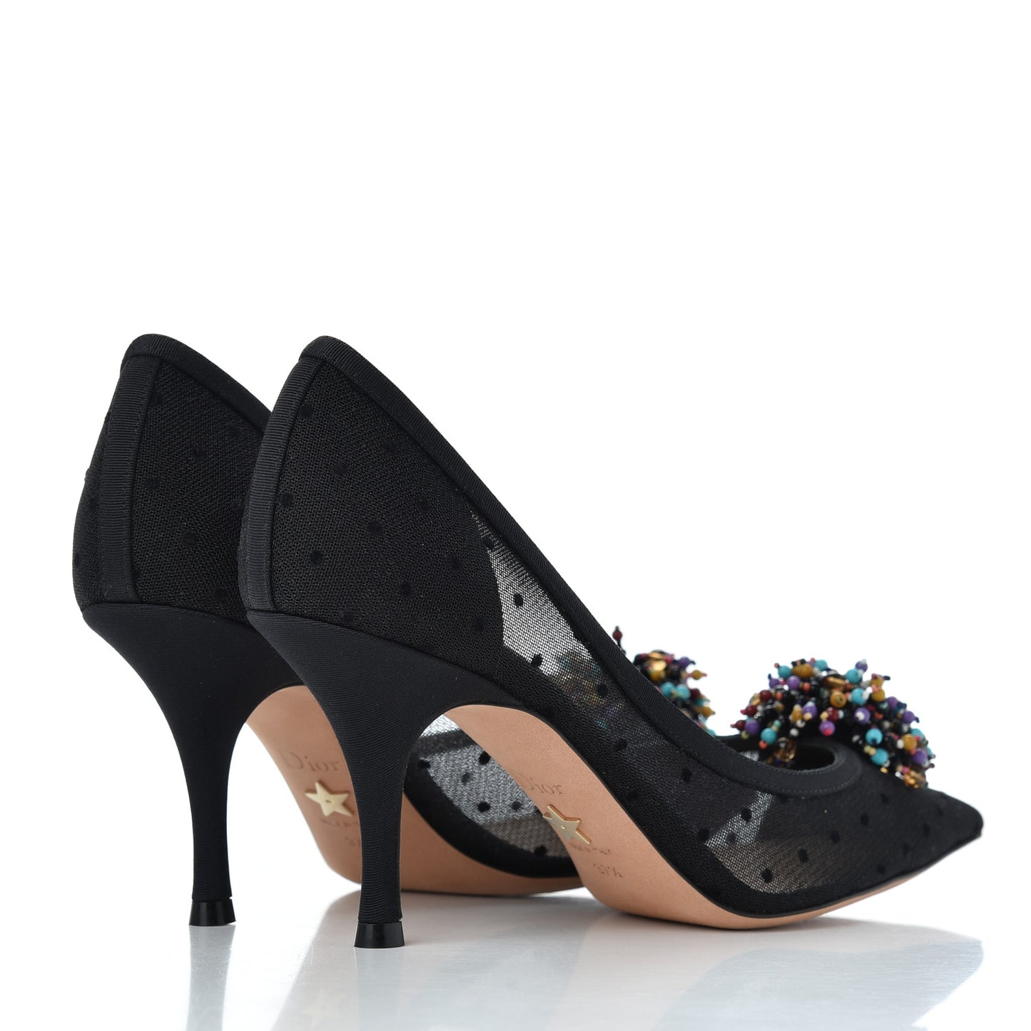 Mesh Blossom Pumps 37.5 Black