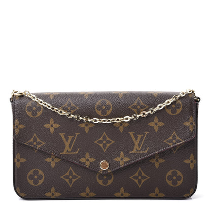 Louis Vuitton Monogram Pochette Felicie Chain Wallet Fuchsia 1 of 10