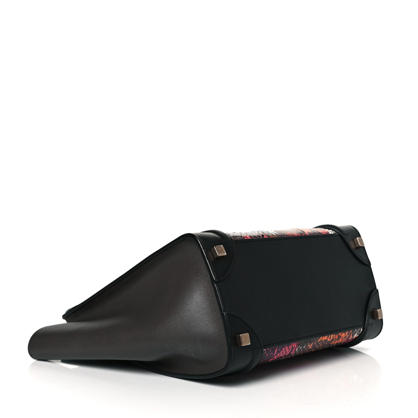 Smooth Calfskin Watersnake Painted Micro Luggage Dark Pink