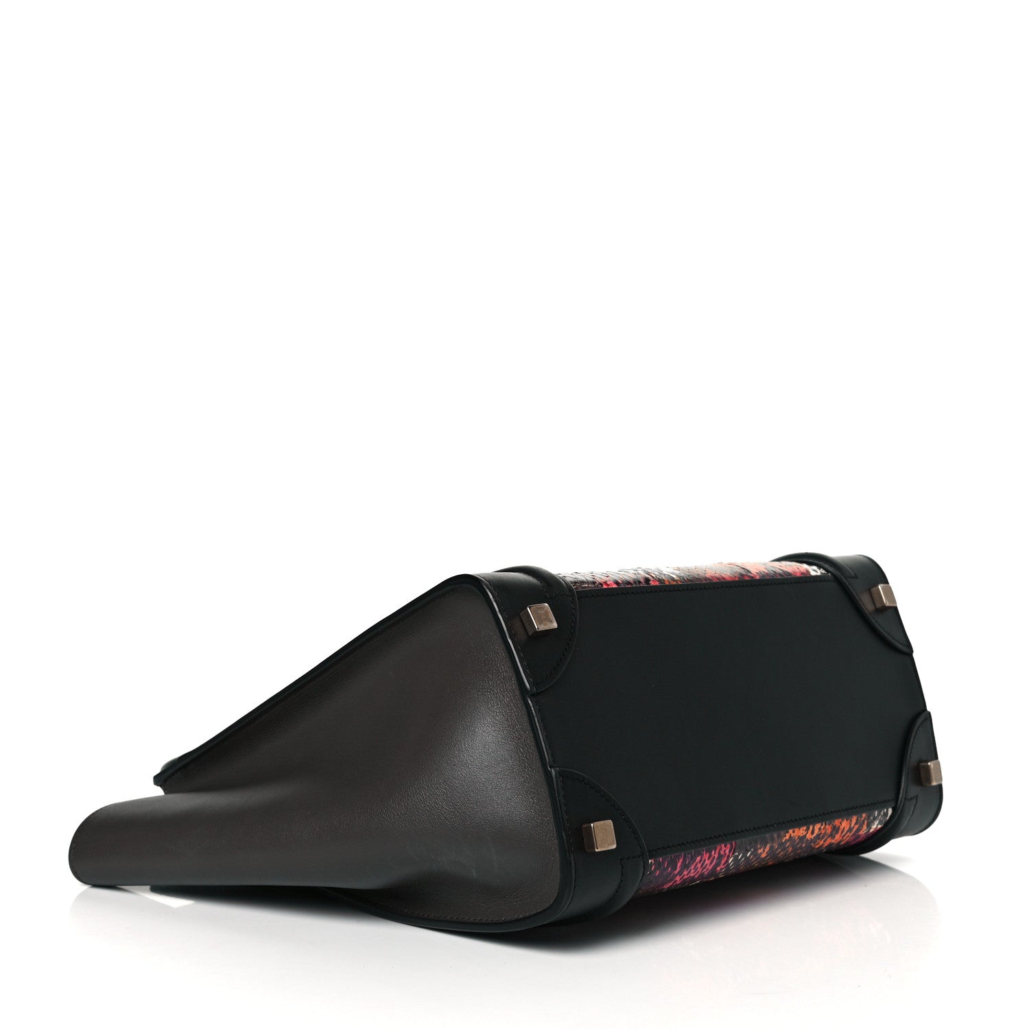 Celine Smooth Calfskin Watersnake Painted Micro Luggage Dark Pink 3 of 8