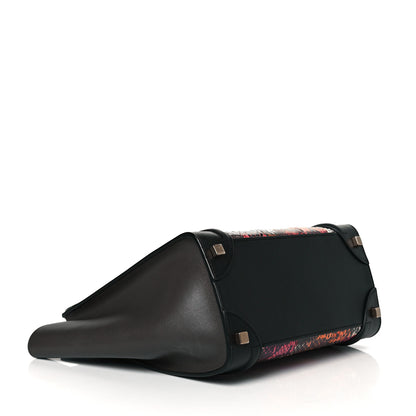 Celine Smooth Calfskin Watersnake Painted Micro Luggage Dark Pink 3 of 8
