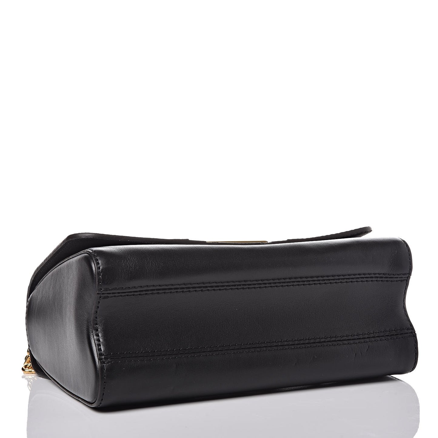 Veau Satin Monogram Twist Shoulder Bag MM Black