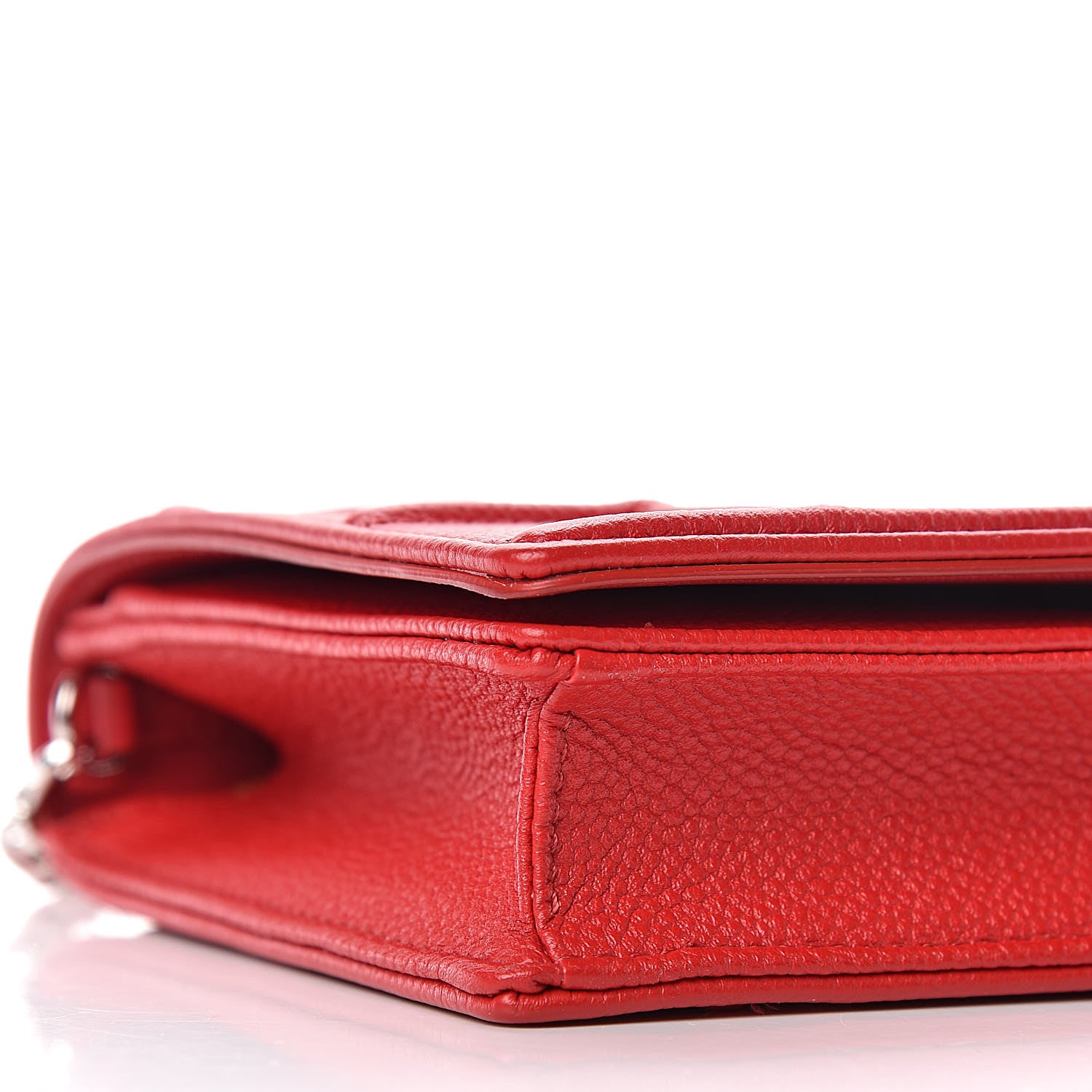 Christian Dior Grained Calfskin Diorama Wallet on Chain Pouch Rouge Vif 7 of 9