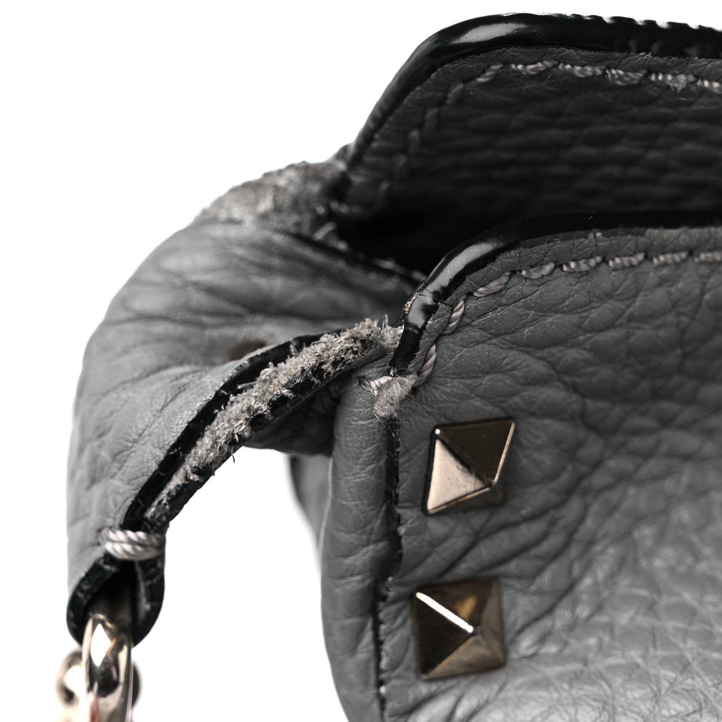Pebbled Calfskin Small Rockstud Flip-Lock Messenger Bag Pebble