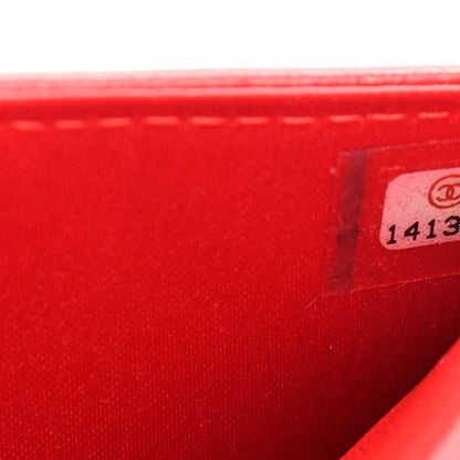 Chanel Lambskin Camellia Embossed Wallet On Chain WOC Red 7 of 17