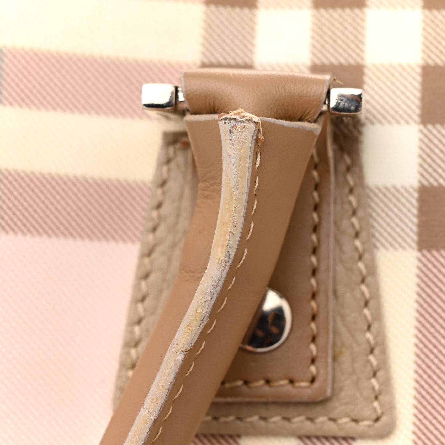 Candy Check Small Tote Pink