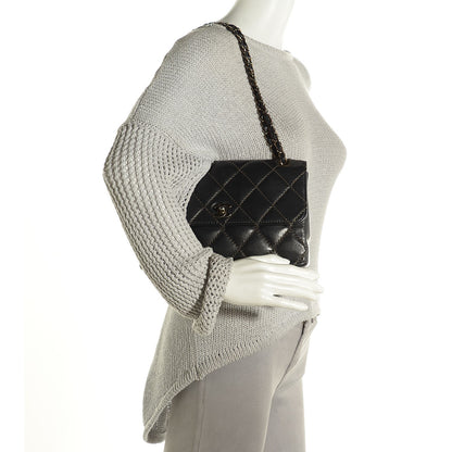 Chanel Calfskin Quilted Contrast Stitch Medium Flap Black 2 of 9