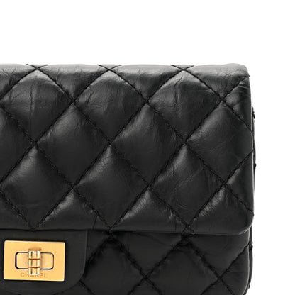 Chanel Aged Calfskin Quilted 2.55 Reissue Flap Belt Bag Clutch Black 8 of 11
