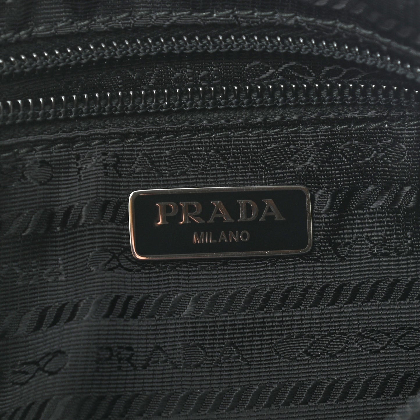 Tessuto Nylon Saffiano Flat Pochette Black