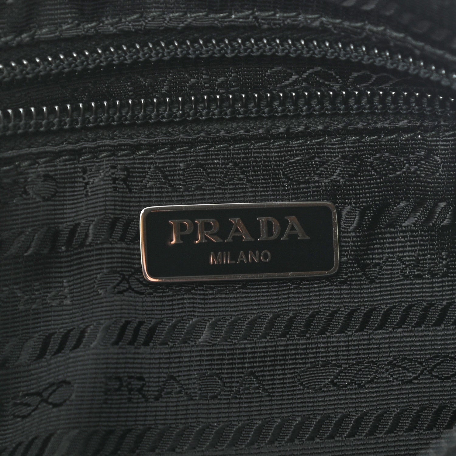 Prada Tessuto Nylon Saffiano Flat Pochette Black 6 of 10
