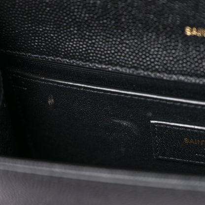 Saint Laurent Grain De Poudre Small Monogram Kate Satchel Black 11 of 12