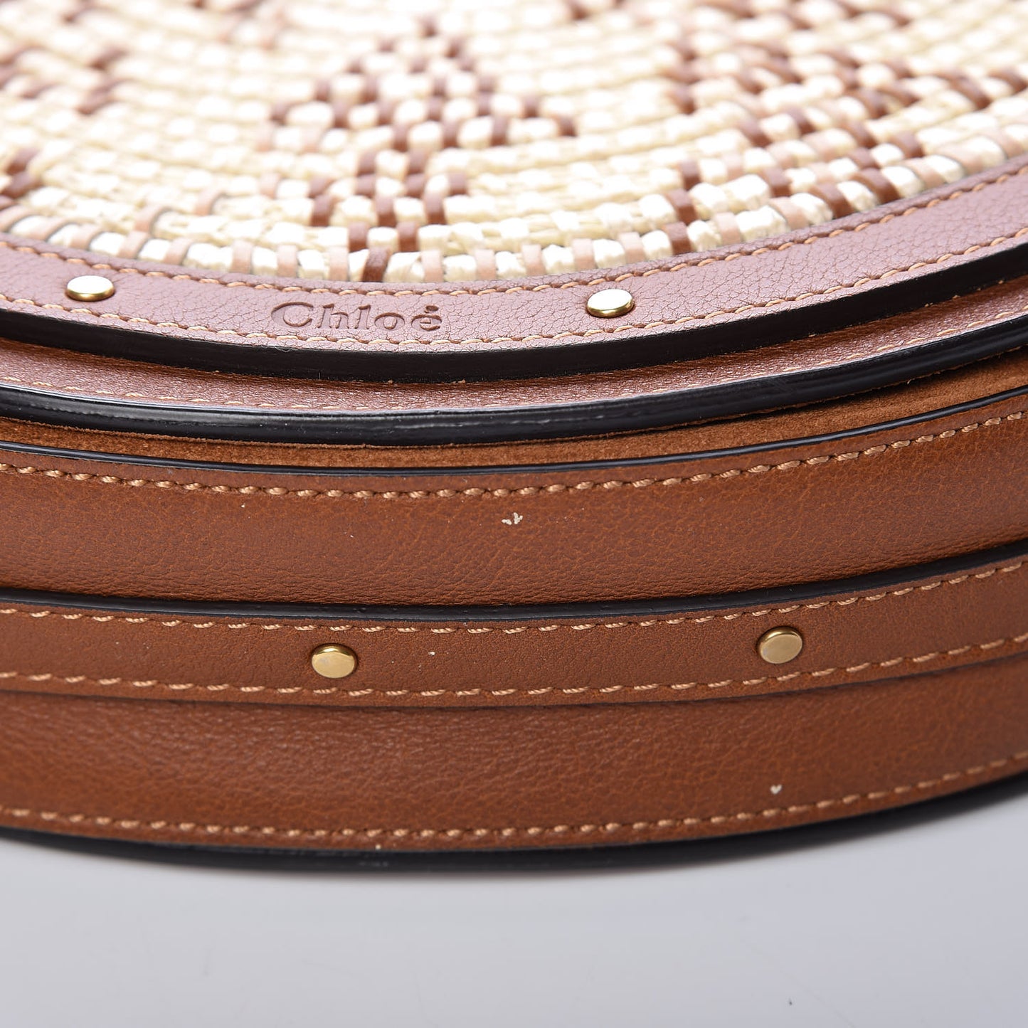 Calfskin Suede Raffia Medium Pixie Bag Caramel