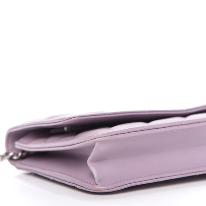 Chanel Lambskin Quilted Wallet On Chain WOC Light Purple 6 of 12