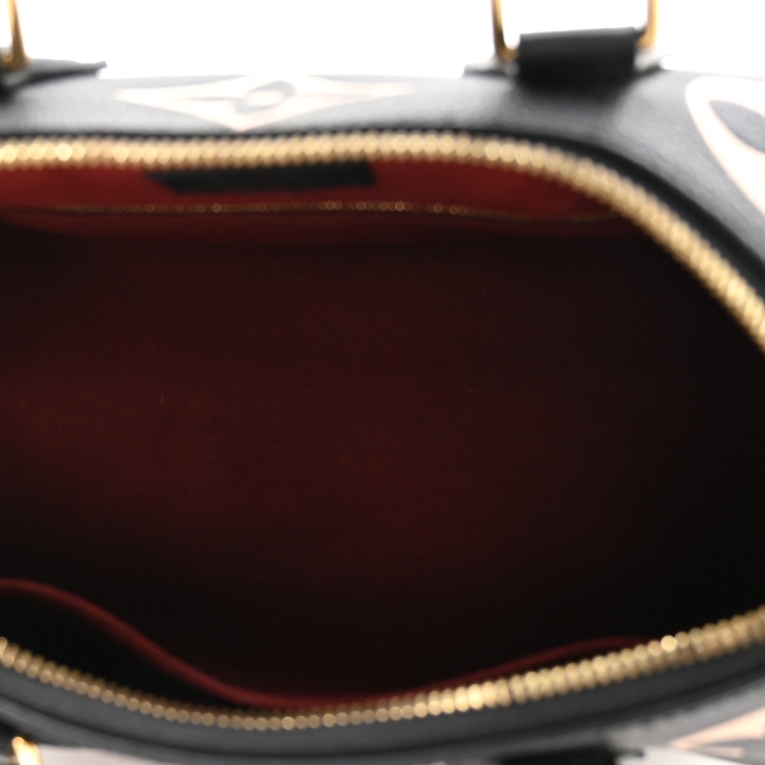 Louis Vuitton Empreinte Monogram Giant Speedy Bandouliere 25 Black Beige 5 of 10