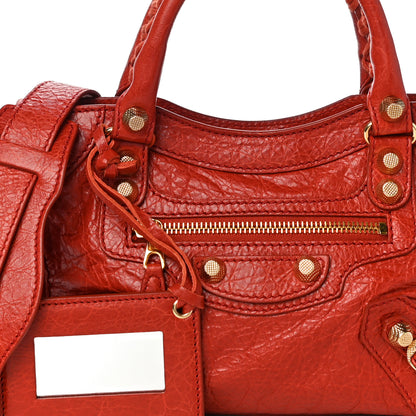 Balenciaga Agneau Giant 12 Gold Hardware Mini City Rouge Ambre 7 of 9
