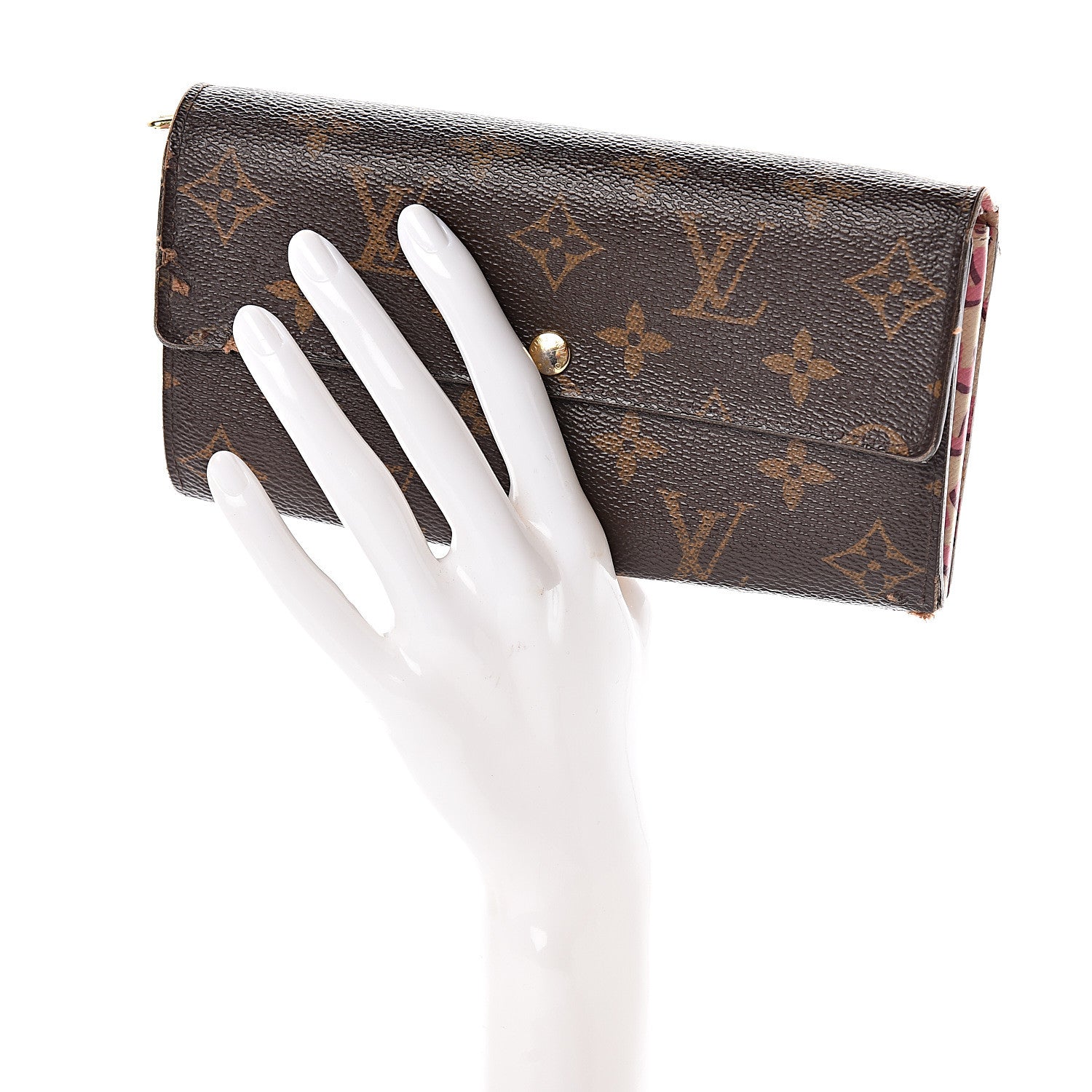 Louis Vuitton Monogram Leopard Sarah Wallet Blanc Corail 2 of 13