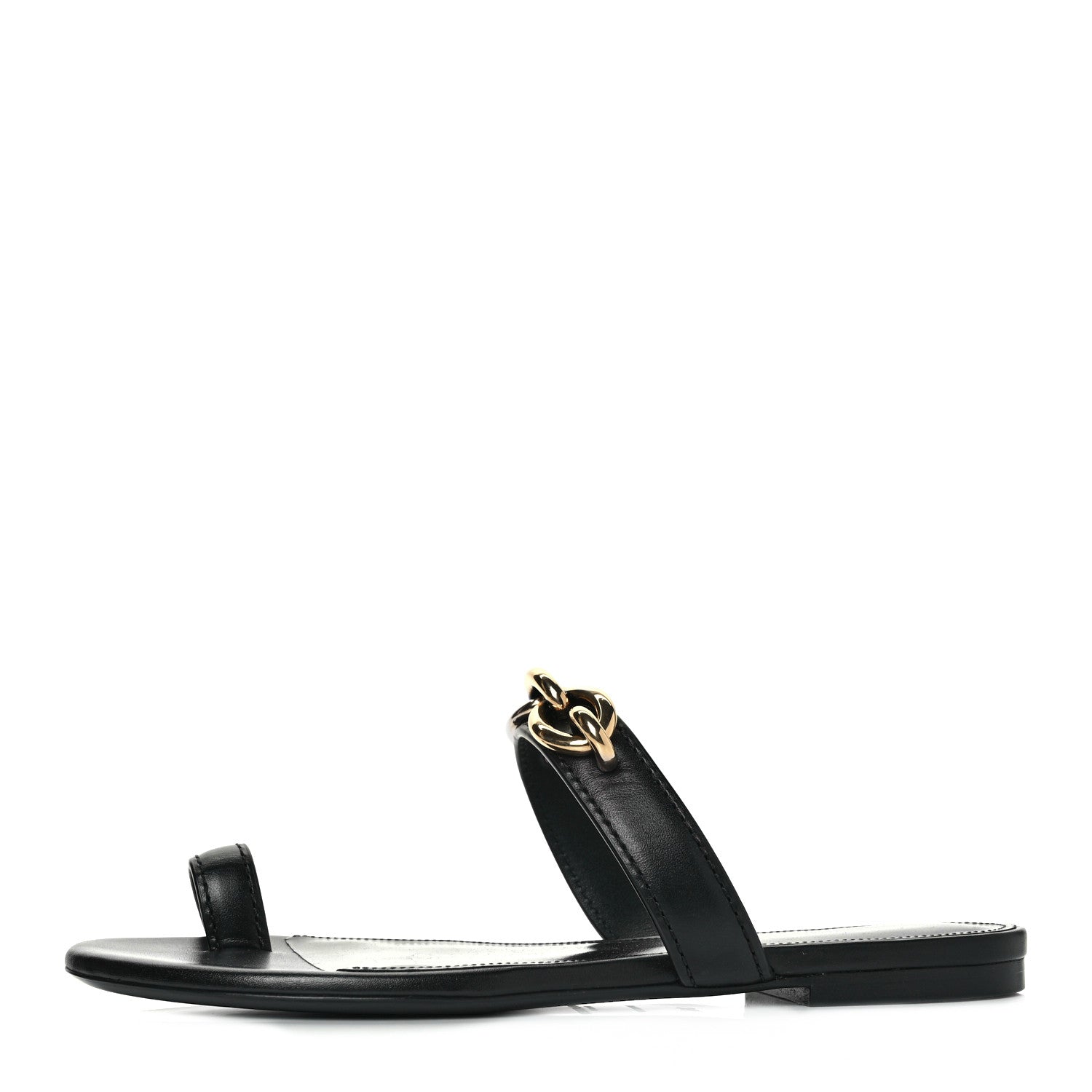 Saint Laurent Calfskin Chain Jota Maillon Sandals 36 Black 1 of 9
