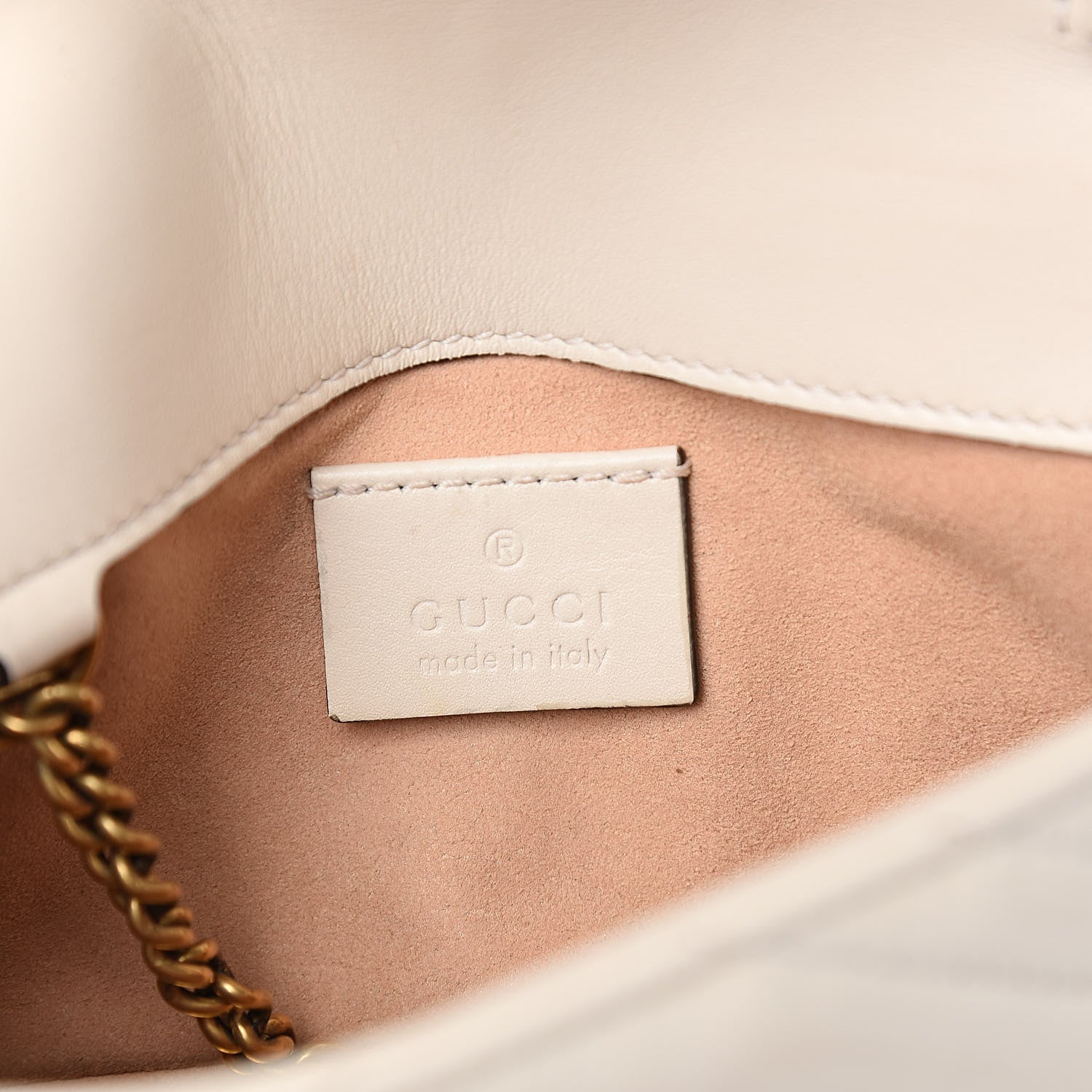 Gucci Calfskin Matelasse Super Mini GG Marmont Shoulder Bag White 6 of 10