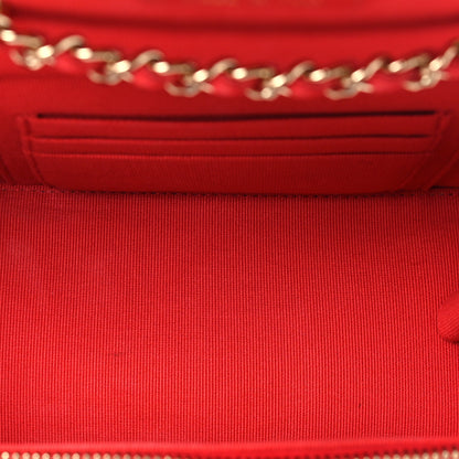 Chanel Caviar Quilted Small Vanity Case With Chain Red 5 of 11