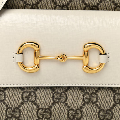 Gucci GG Supreme Monogram Small Horsebit 1955 Shoulder Bag Beige Mystic White 9 of 13