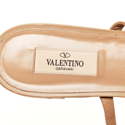 Valentino Garavani Calfskin Rockstud Caged Flat Slide Sandals 41.5 Poudre 7 of 7