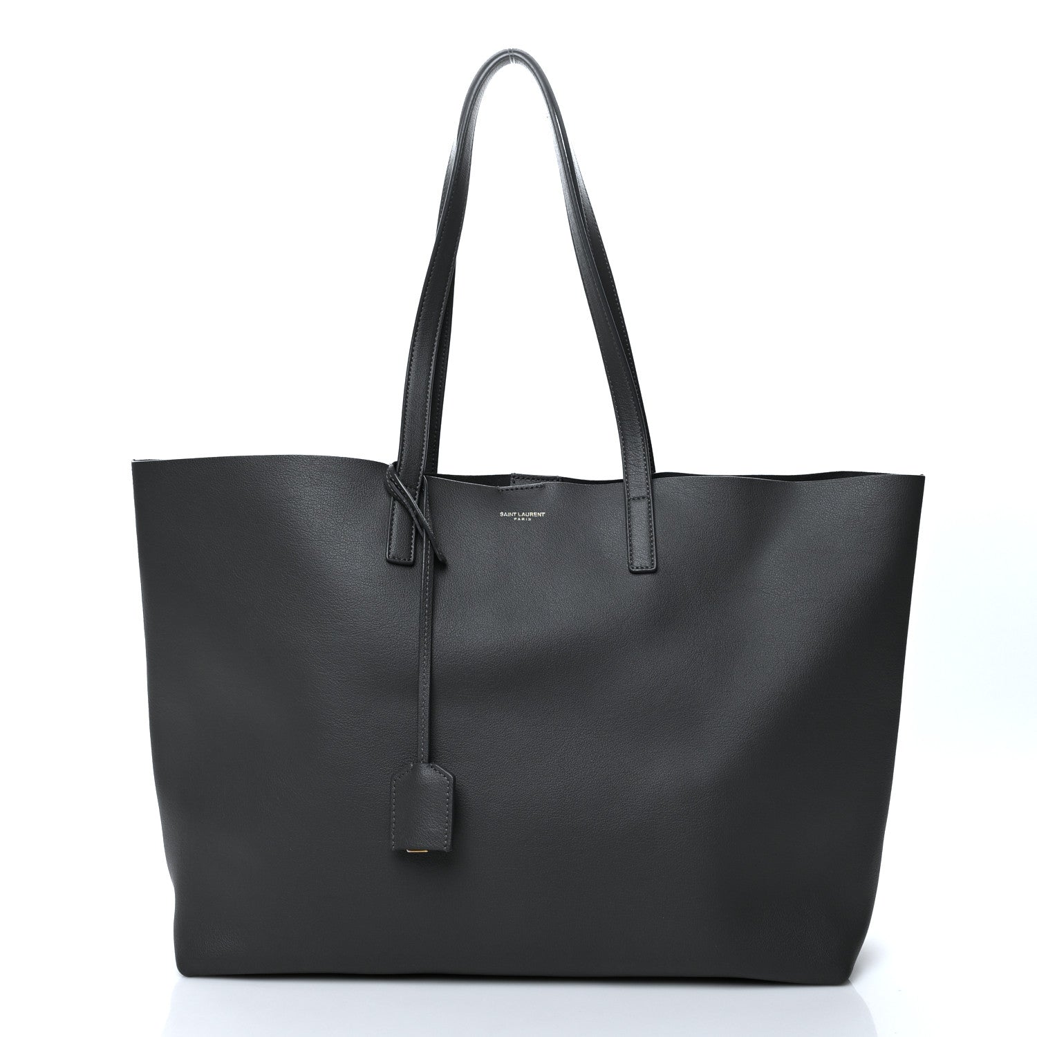 Saint Laurent Calfskin Large Shopping Tote Dark Grey 3 of 12