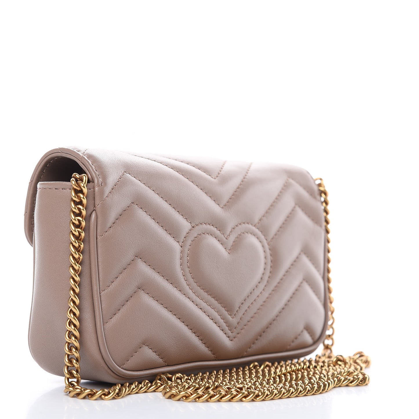Calfskin Matelasse Super Mini GG Marmont Shoulder Bag Porcelain Rose