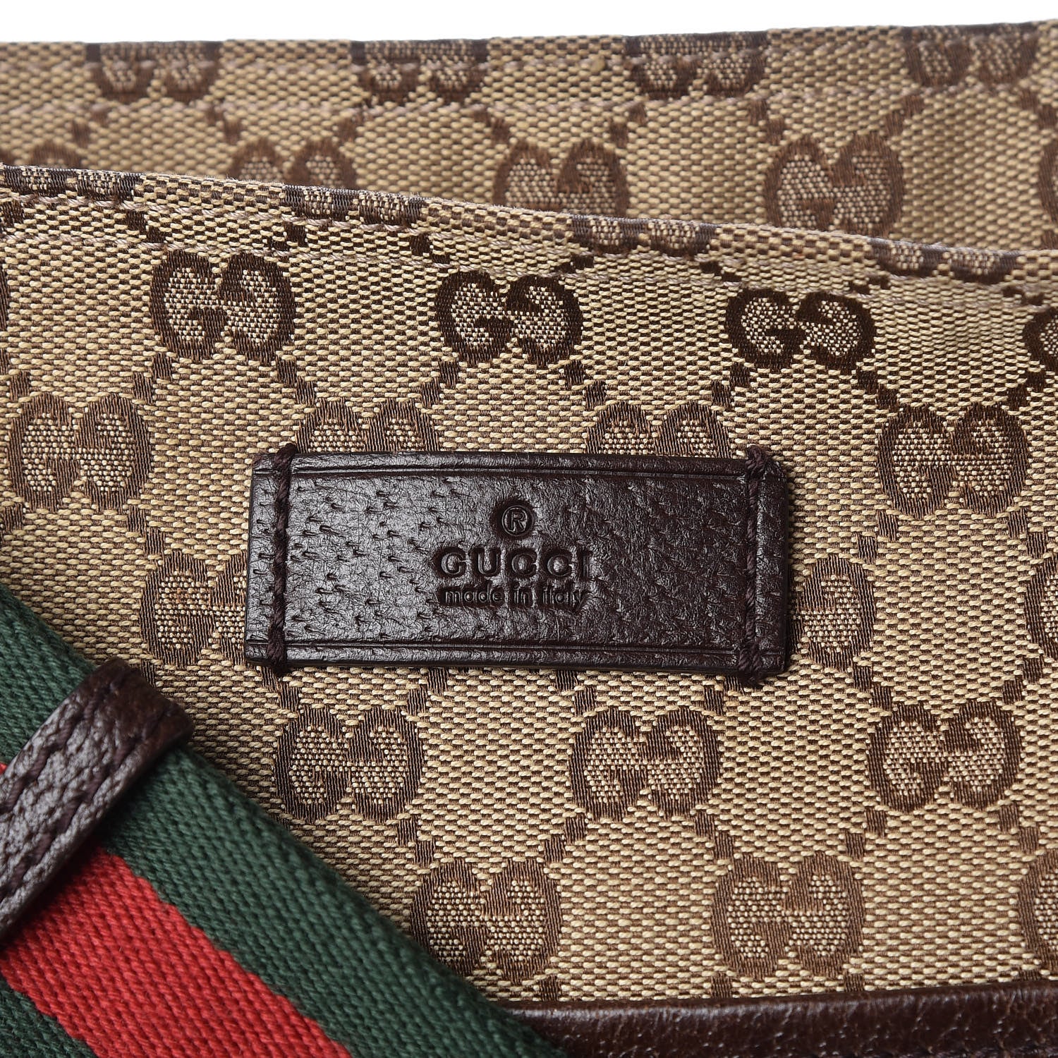 Gucci Monogram Web Medium Flat Messenger Bag Brown 8 of 10