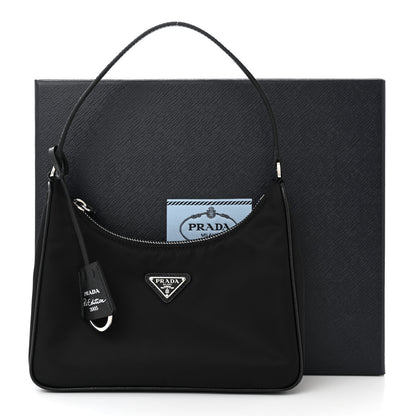 Prada Tessuto Nylon Saffiano Mini Re-Edition 2005 Bag Black 12 of 12