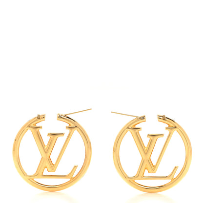 Louis Vuitton Metal Louise Hoop Earrings Gold 3 of 6
