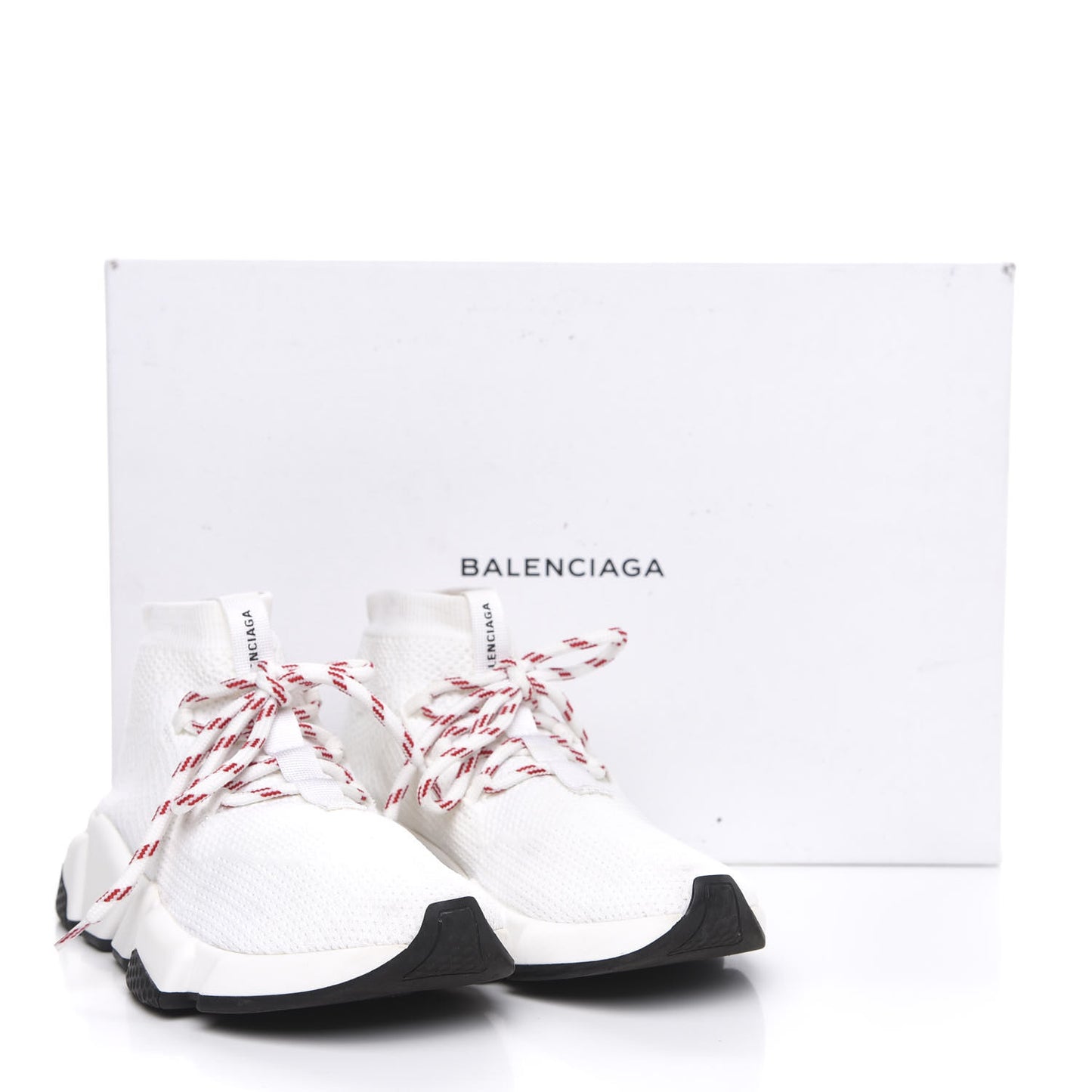 Knit Womens Speed Lace Up Sneakers 36 White
