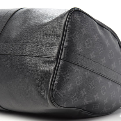 Louis Vuitton Taiga Monogram Eclipse Keepall Bandouliere 50 Black 8 of 9